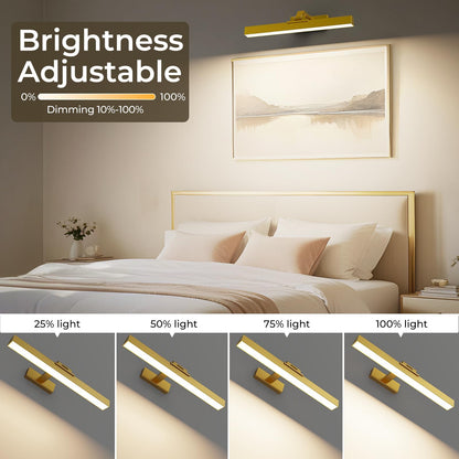 Picture Lights for Wall, Battery Operated Picture Light 16in Gallery Light for Paintings CCT Dimmable Gold - Image 3