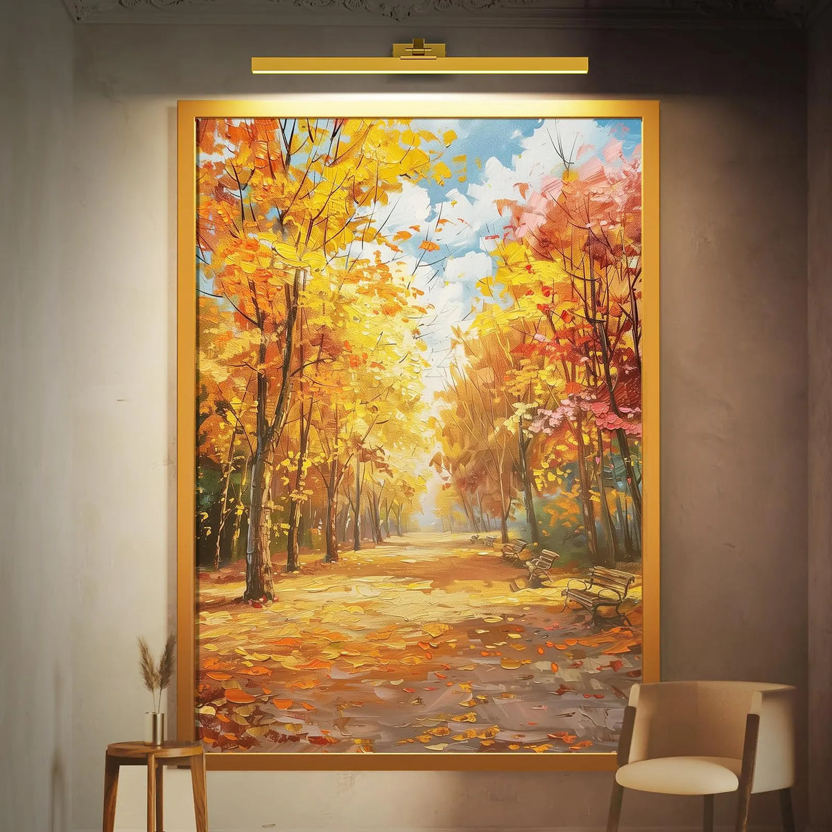 Wall Picture Light, 24in Battery-Powered Gallery Light for Artwork, CCT Dimmable Rechargeable Battery Wall Lamp with Remote Control for Living Room, Gallery, and Dartboard (Gold) - Image 6