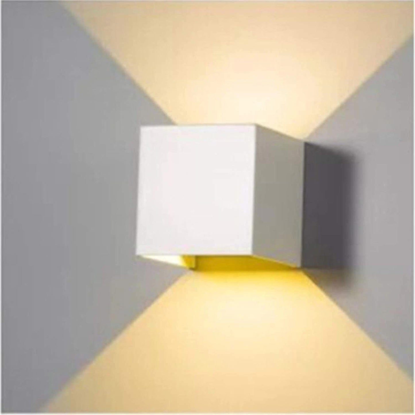 LED Wall Light 12W, Square Shaped LED Wall Lamp with Adjustable Angle Design, Modern Aluminum Wall Sconce Lighting IP65 Waterproof for Indoor Outdoor Lighting Warm White 2700K