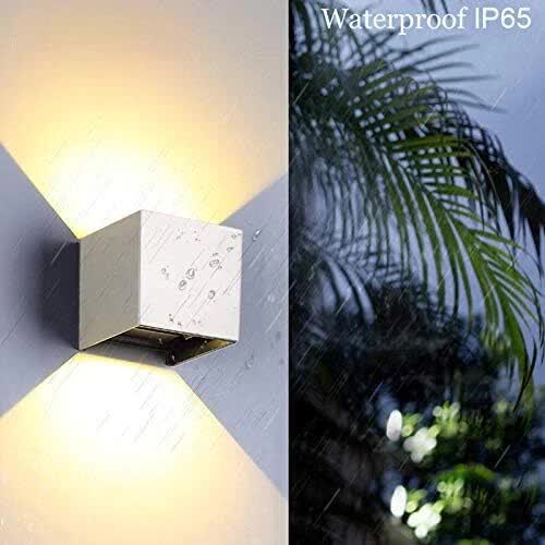 LED Wall Light 12W, Square Shaped LED Wall Lamp with Adjustable Angle Design, Modern Aluminum Wall Sconce Lighting IP65 Waterproof for Indoor Outdoor Lighting Warm White 2700K     - Image 2