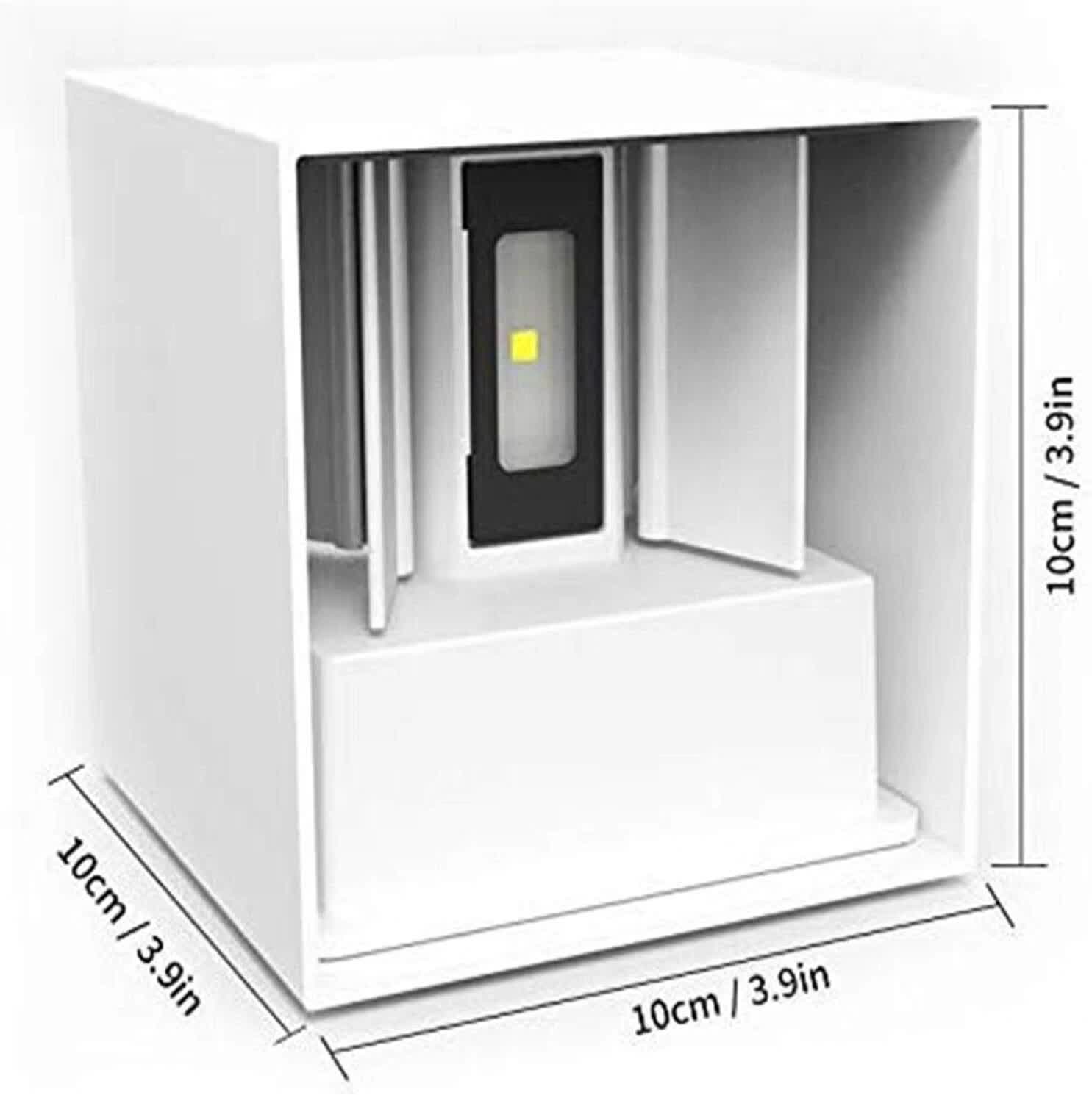 LED Wall Light 12W, Square Shaped LED Wall Lamp with Adjustable Angle Design, Modern Aluminum Wall Sconce Lighting IP65 Waterproof for Indoor Outdoor Lighting Warm White 2700K     - Image 7