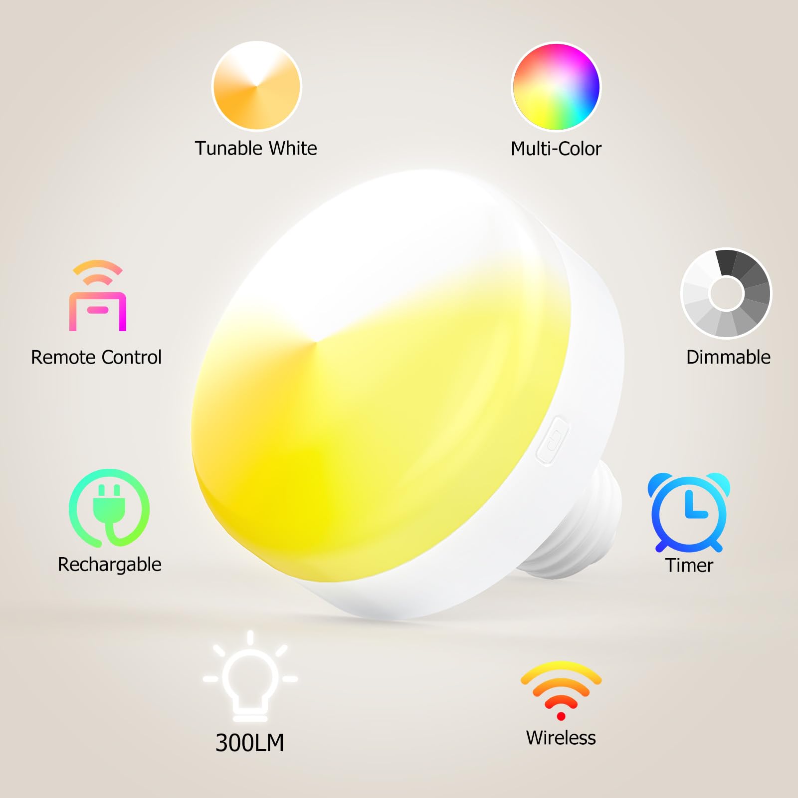 Battery Operated Wall Sconce, 5000mAh Rechargeable Dimmable RGB Wall Sconce Set of 2 with Remote, 3 Color Temperature Indoor Battery Powered Wall Lamp Light for Bedroom Living Room - Image 8