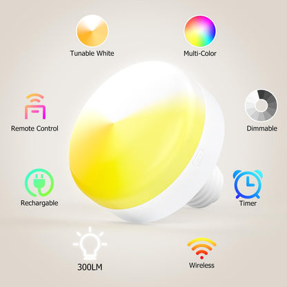 Battery Operated Wall Sconce, 5000mAh Rechargeable Dimmable RGB Wall Sconce Set of 2 with Remote, 3 Color Temperature Indoor Battery Powered Wall Lamp Light for Bedroom Living Room - Image 8