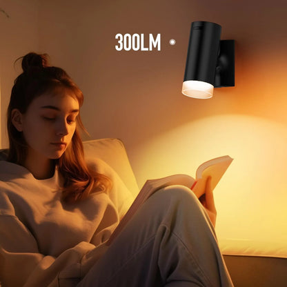 Battery Operated Wall Sconce CCT Dimmable Wireless Reading Light, Rechargeable LED Wall Light with Magnet Ball, Picture Wall Light Decor for Reading Bedroom Bedside - Image 2