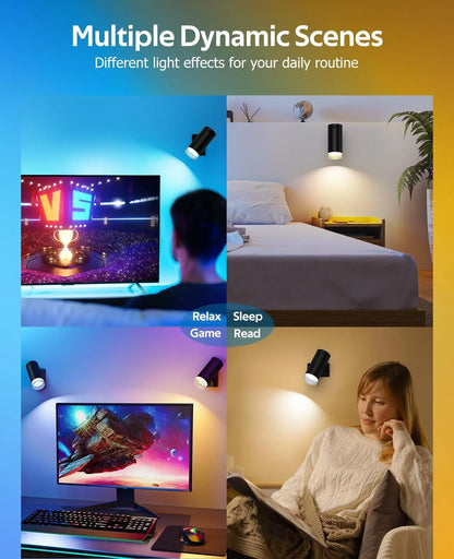 LED Wall Sconce, Wireless Battery Operated Wall Sconce with Rechargeable Battery Operated 12RGB and 3CCT Dimmable Magnetic Light, for Bedroom Bedside Reading Living Room Picture - Image 8