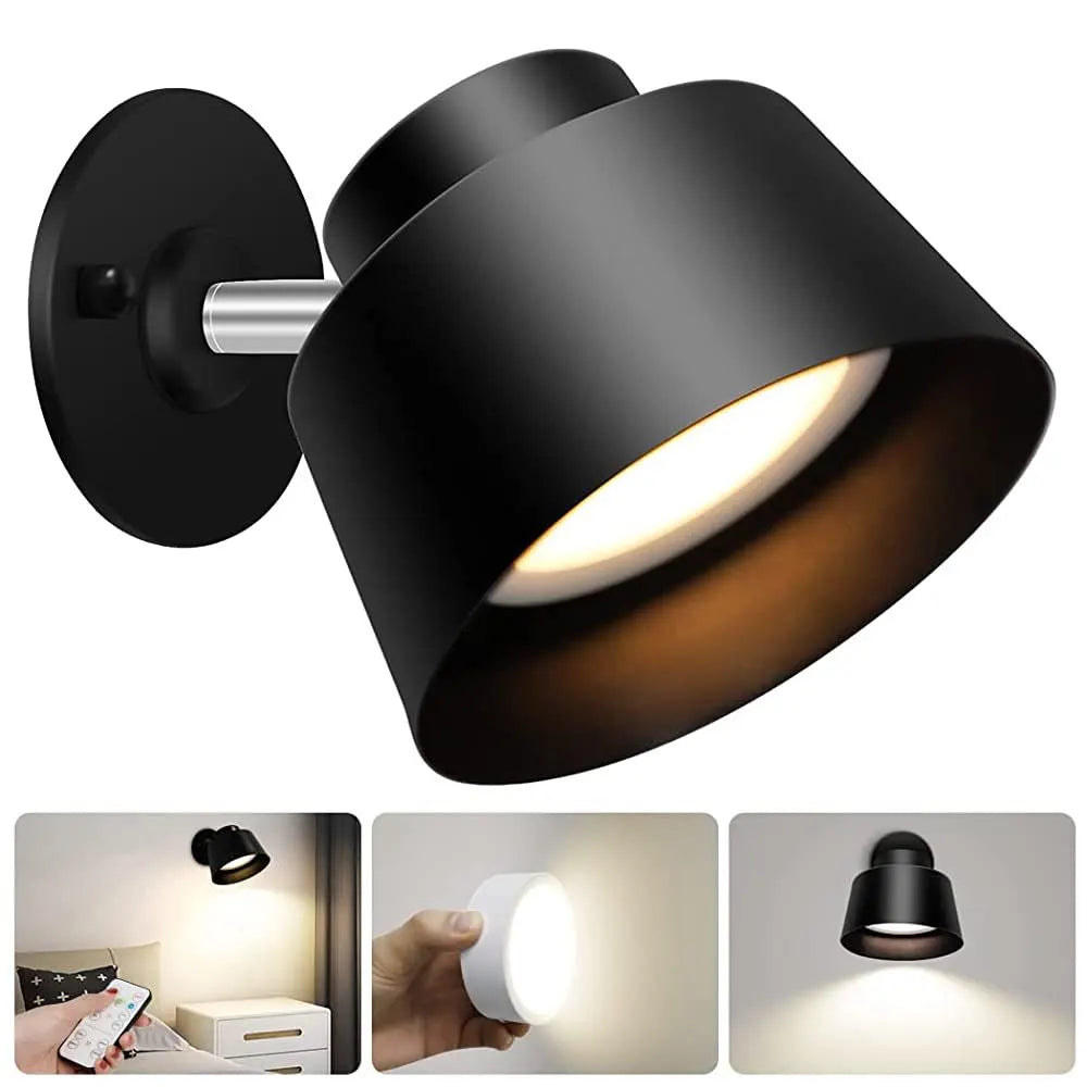 AIBOO Art Display Light, Picture Light Rechargeable Black, Color Changing & Dimmable with Remote LED Rotatable Wall Light for Pictures, Paintings, Portraits, Artworks - Image 2
