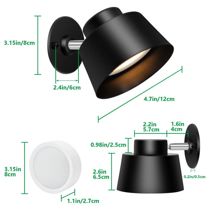 AIBOO Art Display Light, Picture Light Rechargeable Black, Color Changing & Dimmable with Remote LED Rotatable Wall Light for Pictures, Paintings, Portraits, Artworks - Image 3