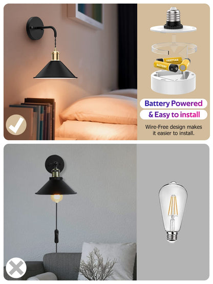 Battery Operated Wall Sconce, Wireless Wall Lights Set of 2, 13 RGB Colors Dimmable Battery Powered Wall Lamp with Remote Memory Function Auto Timer for Bedroom Living Room Hallway - Image 5