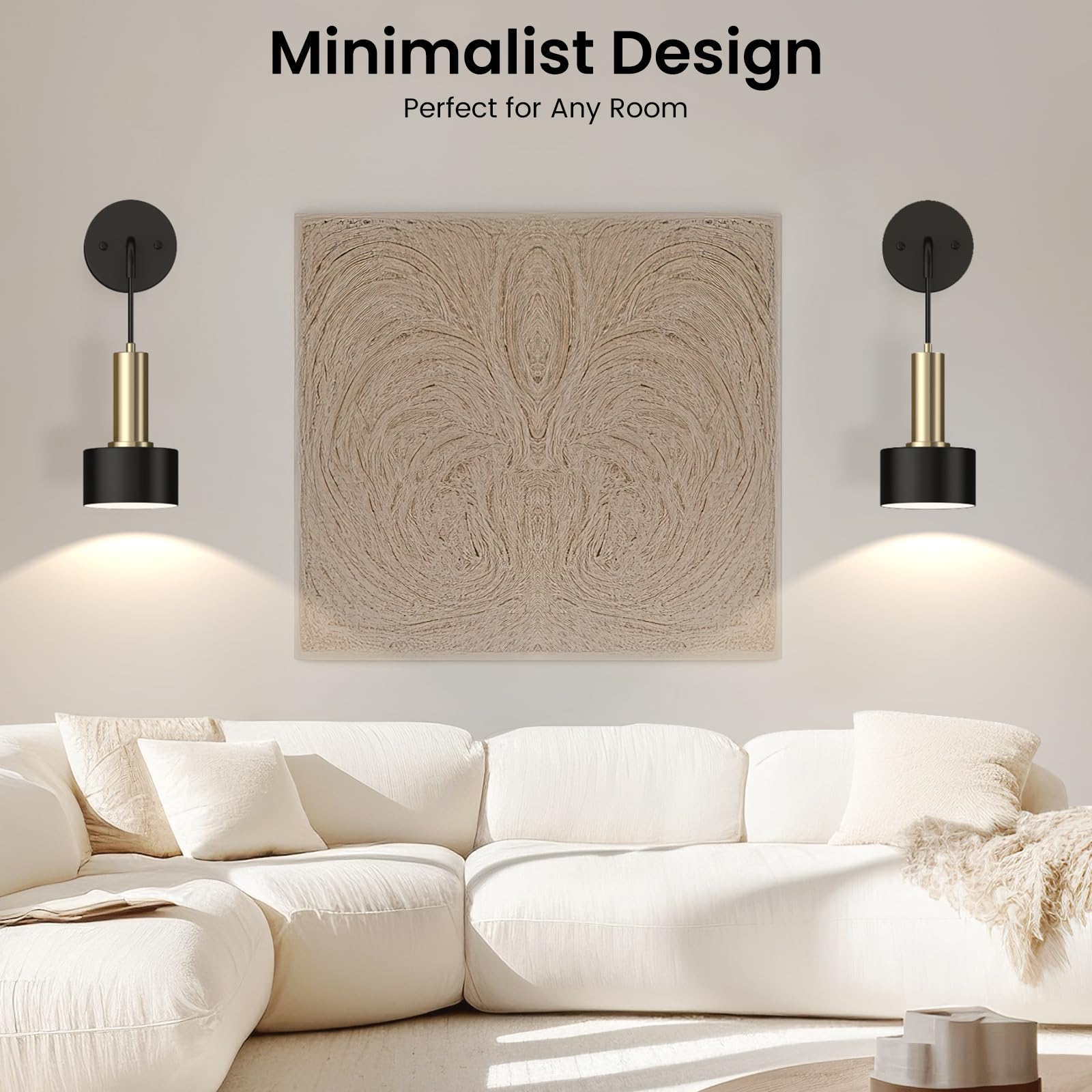Battery Operated Wall Sconce Set of 2, Dimmable RGB Wall Sconce with Remote Indoor Battery Powered Wall Lamp Light for Bedroom Living Room - Image 3