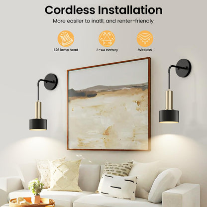 Battery Operated Wall Sconce Set of 2, Dimmable RGB Wall Sconce with Remote Indoor Battery Powered Wall Lamp Light for Bedroom Living Room - Image 4