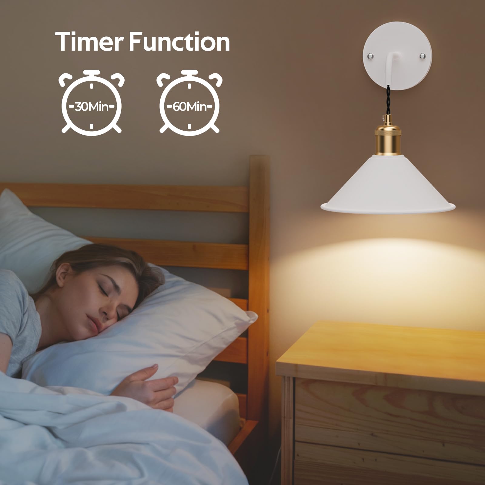 Battery Operated Wall Sconce, Wireless Wall Lights Set of 2, 13 RGB Colors Dimmable Battery Powered Wall Lamp with Remote, Memory Function, Timer for Bedroom, Living Room - Image 5