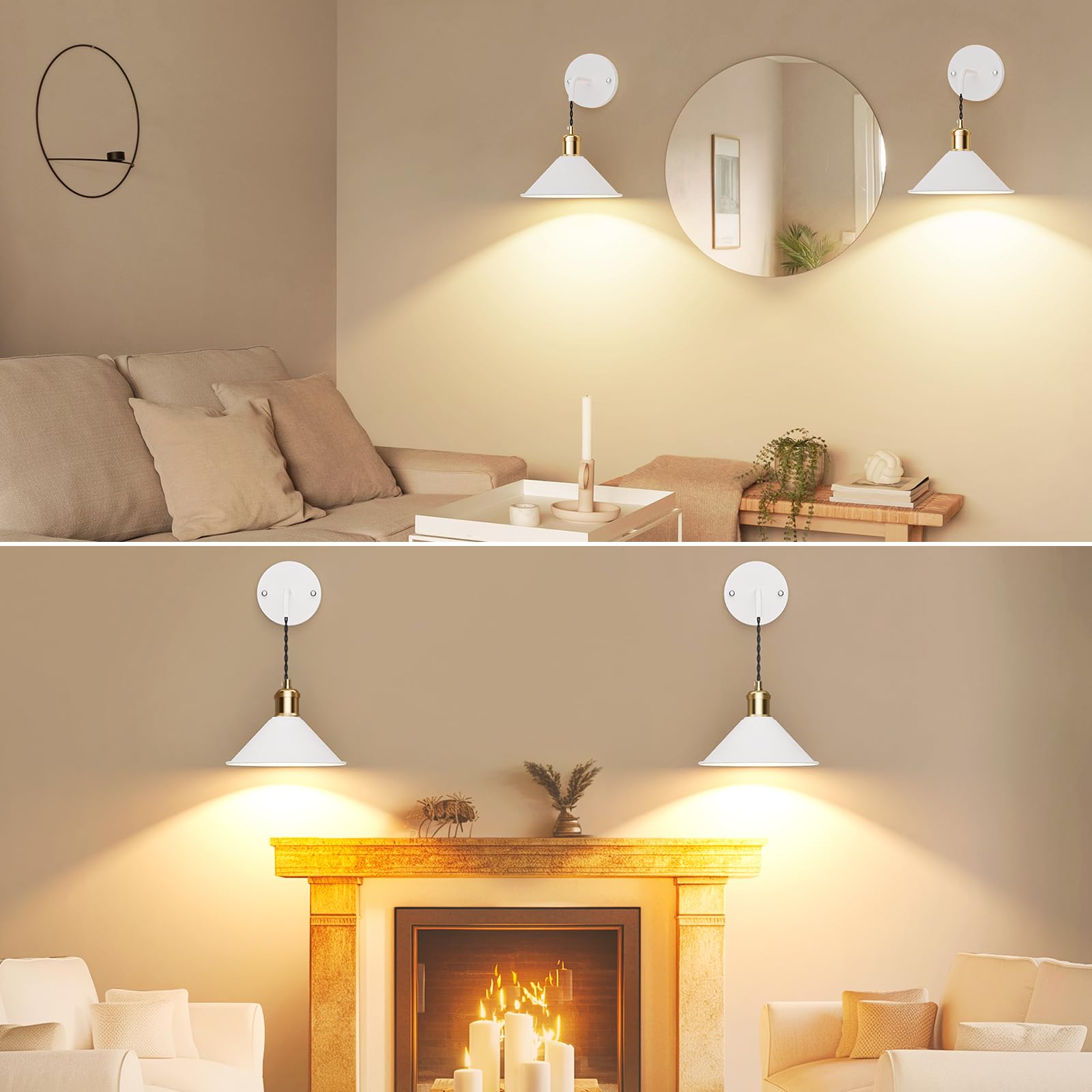 Battery Operated Wall Sconce, Wireless Wall Lights Set of 2, 13 RGB Colors Dimmable Battery Powered Wall Lamp with Remote, Memory Function, Timer for Bedroom, Living Room - Image 6