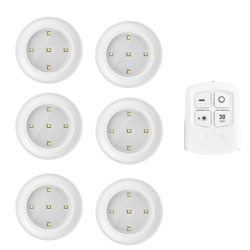 6 LED Light Set with Remote - Cool White for Cabinets & Displays - Image 3