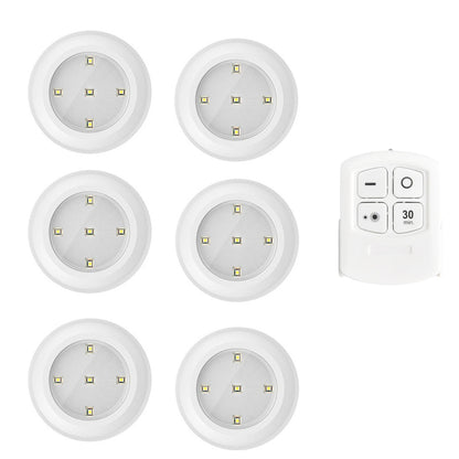 6 LED Light Set with Remote - Cool White for Cabinets & Displays - Image 3