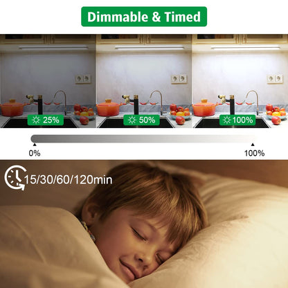 Led Under Cupboard Kitchen Lights, Dimmable Bar Cupboard Lights with Remote Control for Wardrobe,Cupboards, Closets, Display Cabinets（Natural White,2 Pack） - Image 3