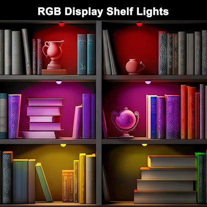 RGB Single LED Kitchen Under Cabinet Puck Light,Color Changing LED Under Cabinet Lights Kit,Aluminum Slim Multi Color Wired Display Cupboard Light for Kitchen 2 PCS - Image 2