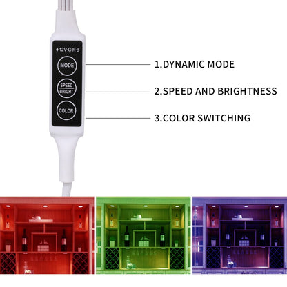 RGB Single LED Kitchen Under Cabinet Puck Light,Color Changing LED Under Cabinet Lights Kit,Aluminum Slim Multi Color Wired Display Cupboard Light for Kitchen 2 PCS - Image 4