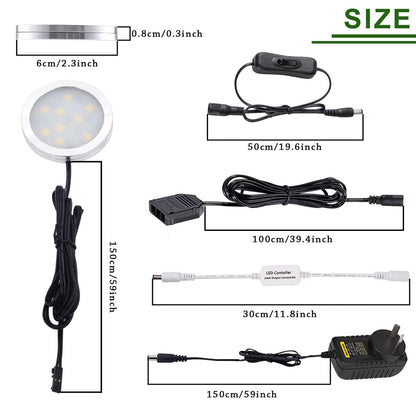 Dimmable & Timing Under Counter Lights Kitchen with Wireless RF Remote,Ultra-Thin 240V LED Cabinet Lights,12W Shelf Lights，4 Lights,Daylight White - Image 3