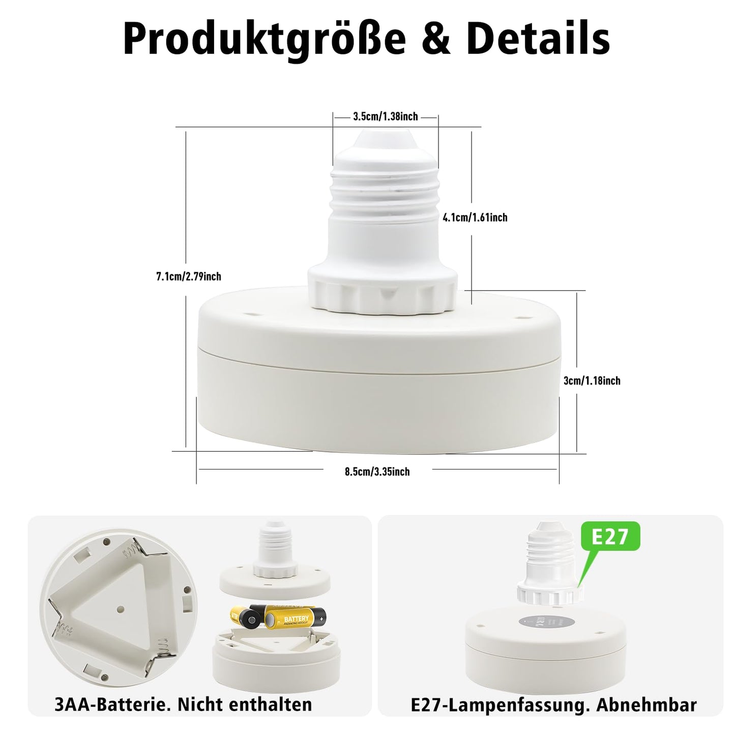 LED Battery Operated Lamps for Indoor Wall Light, E27, Remote Control and Touch Control CCT with E27 and Iron Piece for Living Room, Bedroom, Staircase, Hallway, Wireless Wall Light, Pack of 2 - Image 2