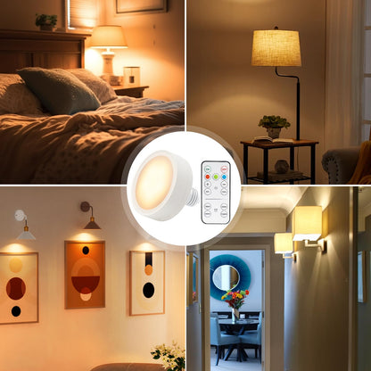 LED Battery Operated Lamps for Indoor Wall Light, E27, Remote Control and Touch Control CCT with E27 and Iron Piece for Living Room, Bedroom, Staircase, Hallway, Wireless Wall Light, Pack of 2 - Image 7