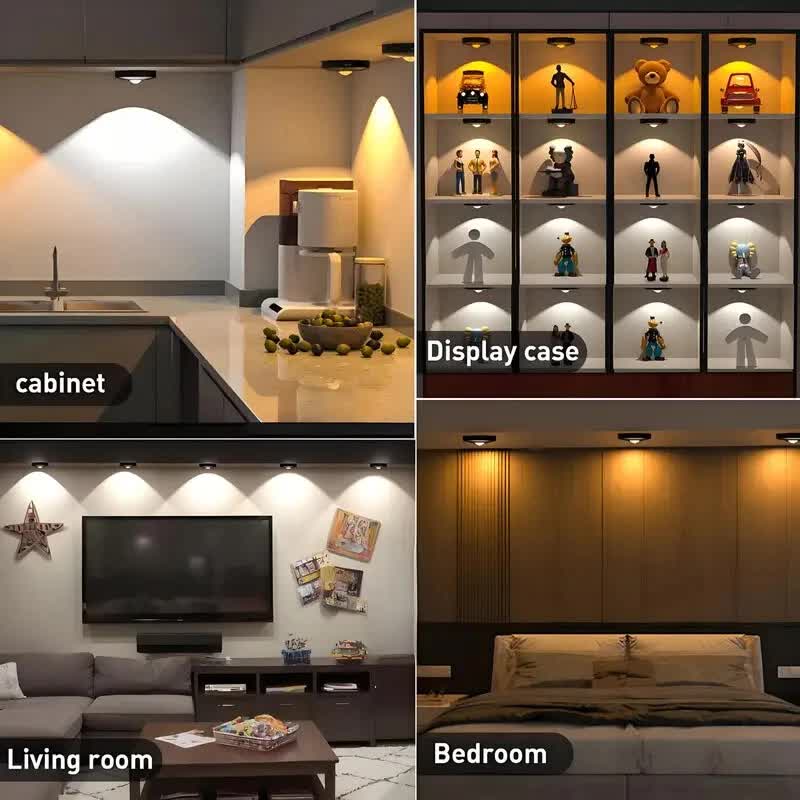 6 Lights LED Rechargeable Slim Cabinet Light, 2cm, Remote Control, Magnetic Mount - Image 3