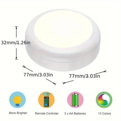 6 Pack RGBW LED Cabinet Lights, Remote Control, Battery Powered - Image 6
