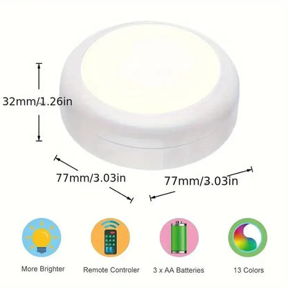 6 Pack RGBW LED Cabinet Lights, Remote Control, Battery Powered - Image 3