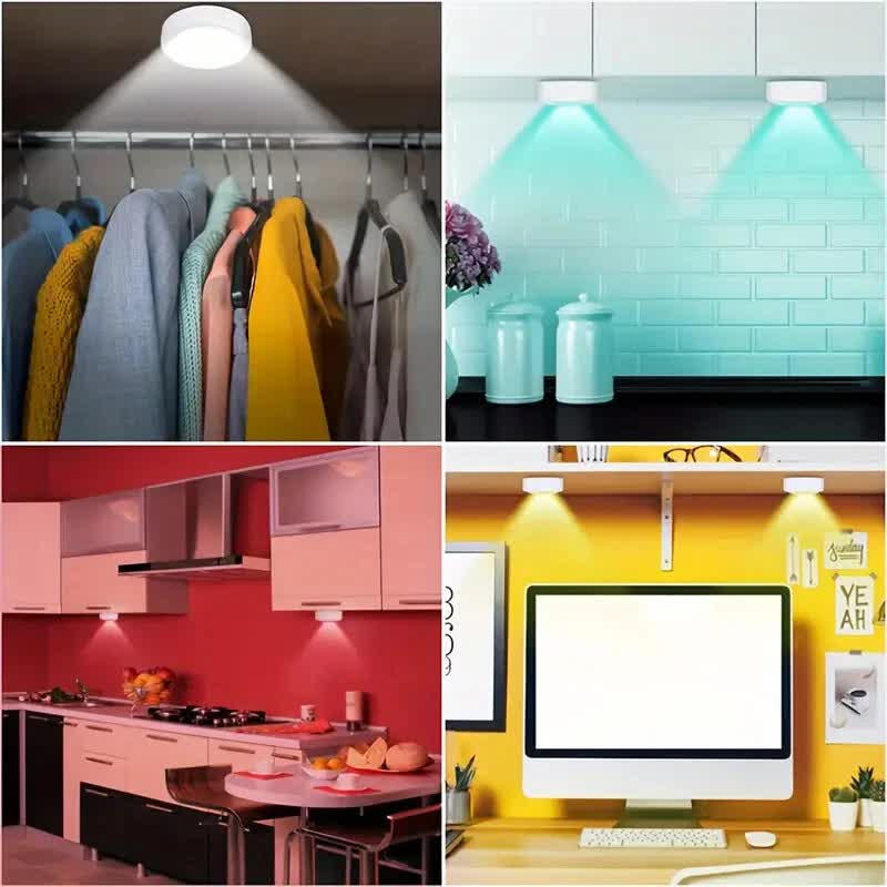 6 Pack RGBW LED Cabinet Lights, Remote Control, Battery Powered - Image 6