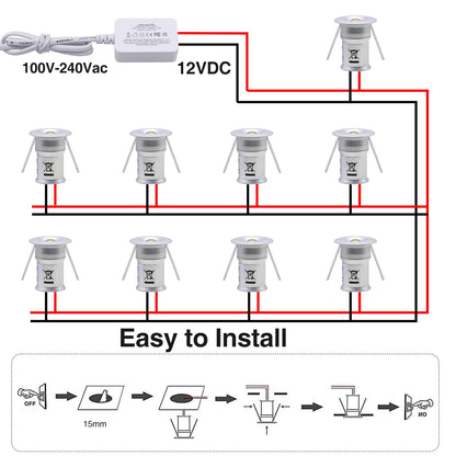Mini LED Downlights for Ceiling 9 Pack,Cold White 6000K LED Recessed Ceiling Lights Spot Lights for Living Room Bedroom Kitchen Garden [Energy Class E] - Image 7