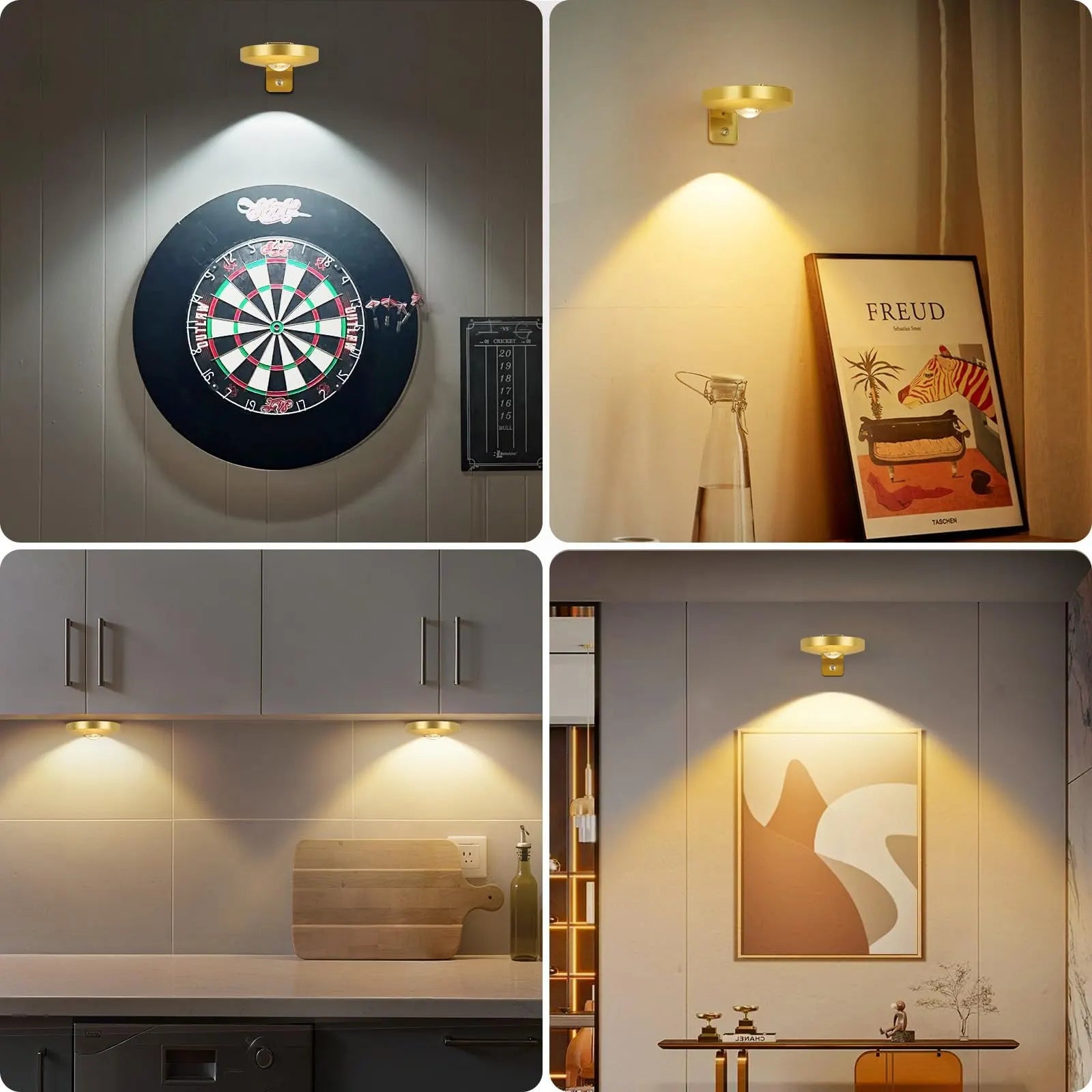 Rechargeable Picture Lights, 6 Pack Gold Wireless Art Lights with Remote and Touch Control, 3 Colour Temperatures, Stepless Dimming, Magnetic Wall Lights for Paintings, Photos and Displays - Image 6