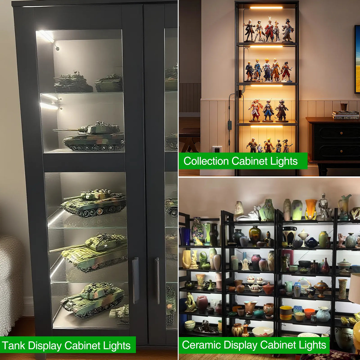 Under Cabinet Lighting, Timer & CCT 2700-6000K with Slider Dimmer, Plug-in 12Inch 12W Lights for Curio Cabinet, Kitchen, Bookshelf (4 Bars Kit) - Image 4