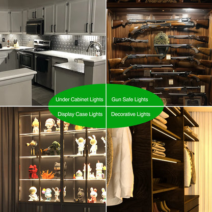 Under Cabinet Lighting, Timer & CCT 2700-6000K with Slider Dimmer, Plug-in 12Inch 12W Lights for Curio Cabinet, Kitchen, Bookshelf (4 Bars Kit) - Image 5