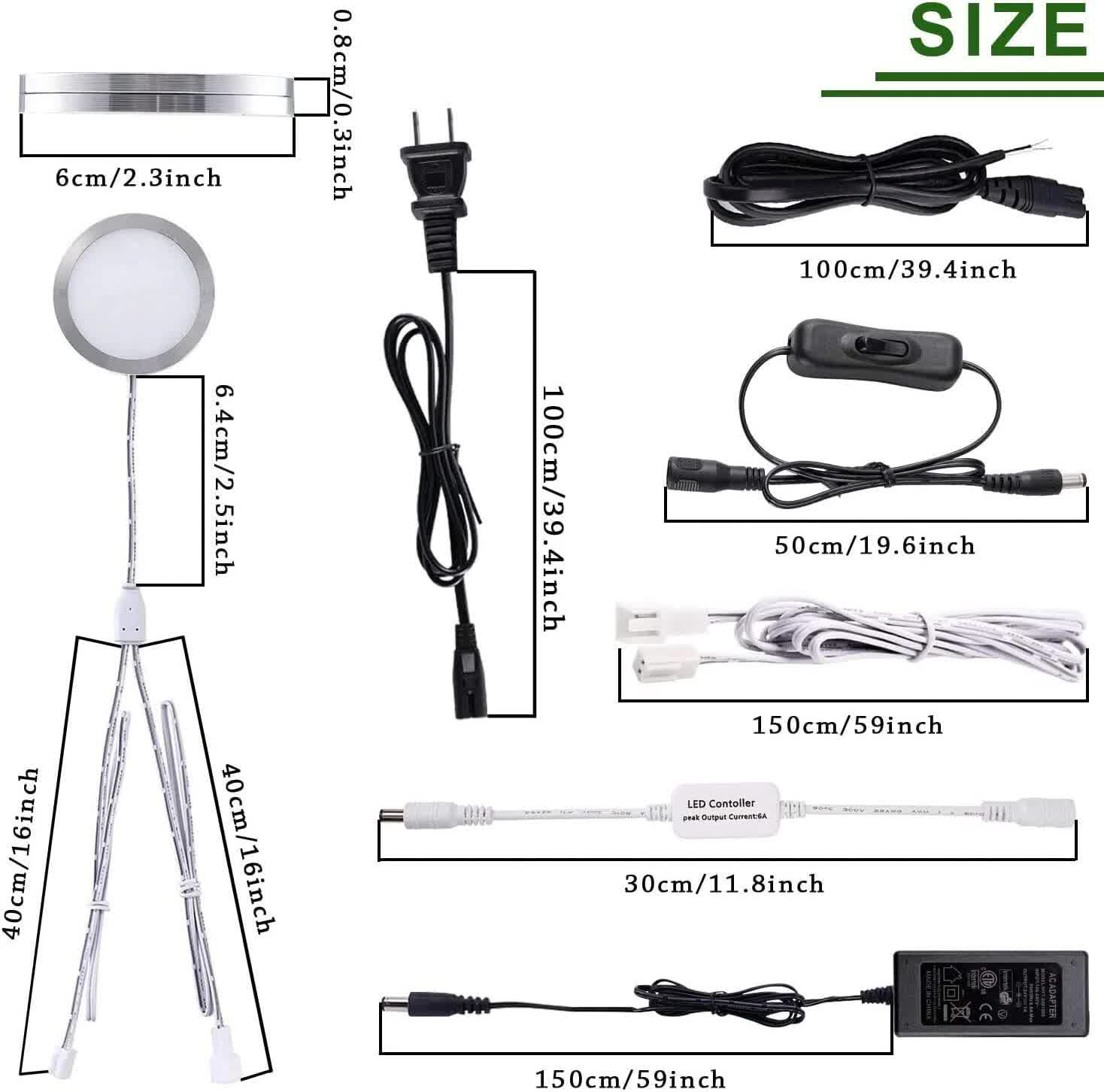 Linkable Under Cabinet LED Lighting 12V Dimmable Puck Lights with Wireless RF Remote Control, Hardwired & Wall Plug in for Kitchen Mood Lighting,Warm White - Image 3