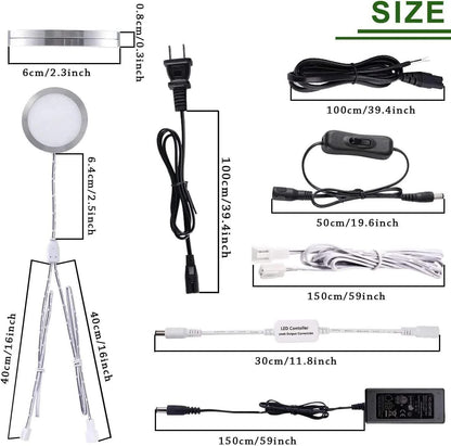 Linkable Under Cabinet LED Lighting 12V Dimmable Puck Lights with Wireless RF Remote Control, Hardwired & Wall Plug in for Kitchen Mood Lighting,Daylight White - Image 3