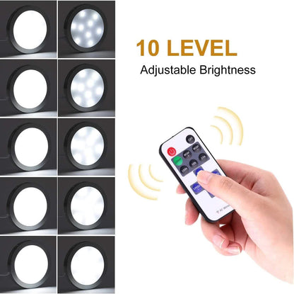 Linkable Under Cabinet LED Lighting 12V Dimmable Puck Lights with Wireless RF Remote Control, Hardwired & Wall Plug in for Kitchen Mood Lighting,Daylight White - Image 5