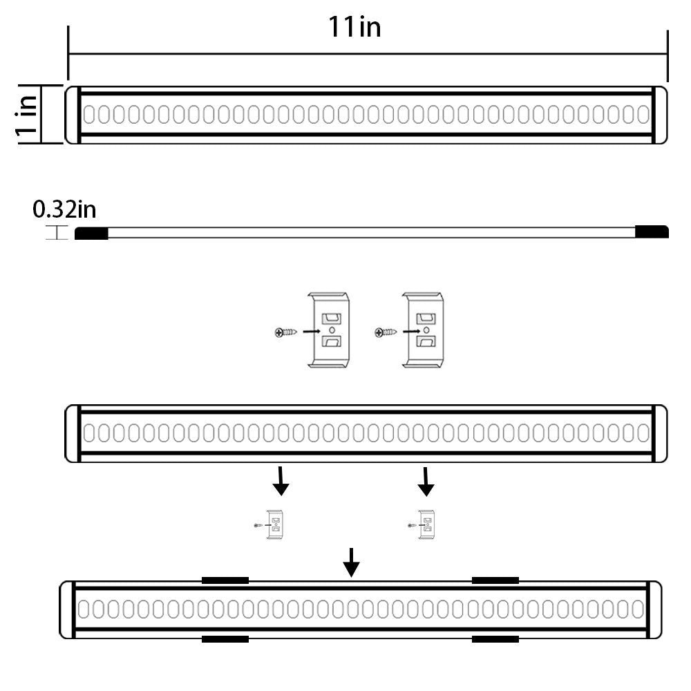 Dimmable Led Under Cabinet Lighting Bar Linkable Kits with Rocker Switch Under Counter Kitchen,Showcase,Shelf Lighting(6 Panel Kits Cold White) - Image 3