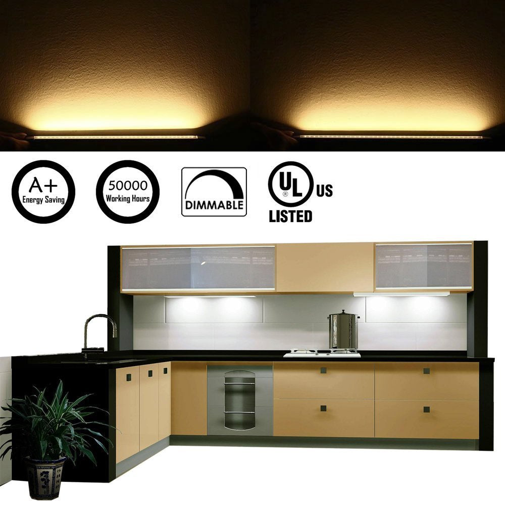 Dimmable Led Under Cabinet Lighting Bar Linkable Kits with Rocker Switch Under Counter Kitchen,Showcase,Shelf Lighting(6 Panel Kits Cold White) - Image 5