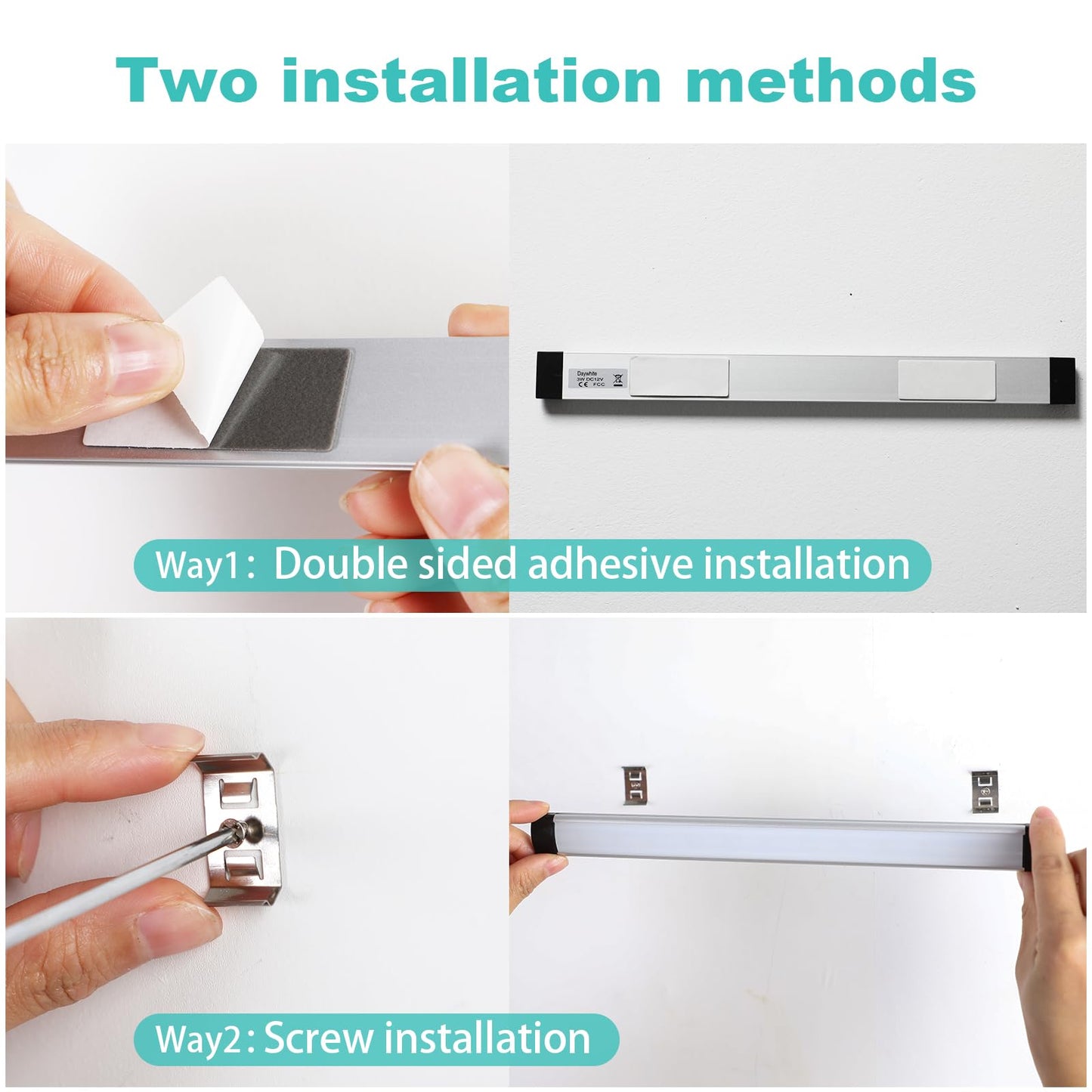 Dimmable Led Under Cabinet Lighting Bar Linkable Kits with Rocker Switch Under Counter Kitchen,Showcase,Shelf Lighting(3 Panel Kits Warm White) - Image 4