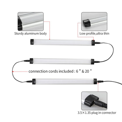 Dimmable Led Under Cabinet Lighting Bar Linkable Kits with Rocker Switch Under Counter Kitchen,Showcase,Shelf Lighting(3 Panel Kits Warm White) - Image 5