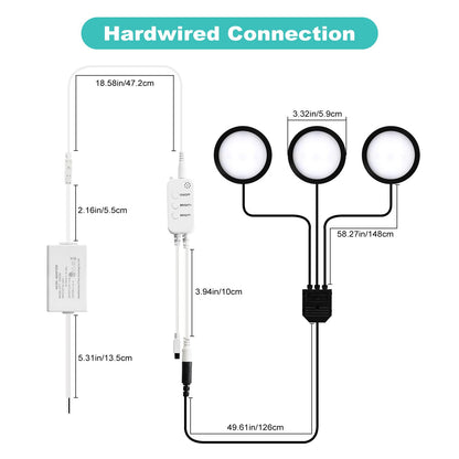 3 Pack Smart Under Cabinet Lights Hardwired,Dimmable LED Light for Kitchen Under Cabinet with Alexa Google Remote APP Control for Under Counter Lights for Cabinet Closets(Cold White) - Image 2