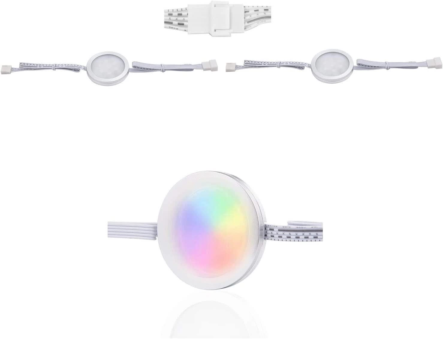 Under Counter LED Light Kit, RGBW Under Cabinet Lighting, 10 Packs Colored Cabinet Lights with Wireless 40-Key IR Dimmable Remote Control (10 Lights) - Image 5