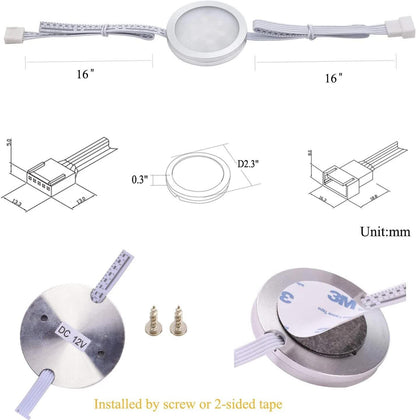 Under Counter LED Light Kit, RGBWW Under Cabinet Lighting, 10 Packs Colored Cabinet Lights with Wireless 40-Key IR Dimmable Remote Control (10 Lights) - Image 5