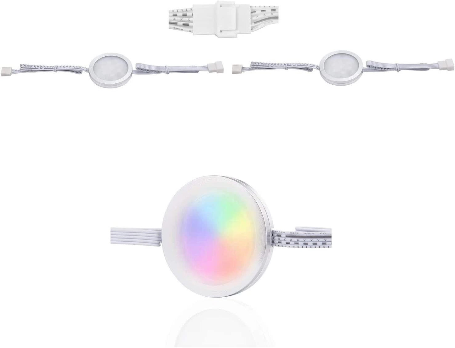 Under Counter LED Light Kit, RGBWW Under Cabinet Lighting, 10 Packs Colored Cabinet Lights with Wireless 40-Key IR Dimmable Remote Control (10 Lights) - Image 6