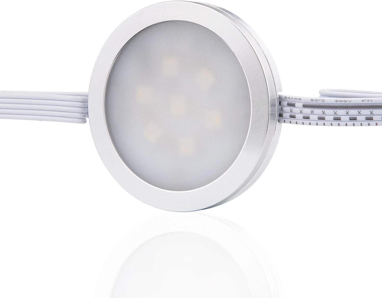 Under Counter LED Light Kit, RGBWW Under Cabinet Lighting, 10 Packs Colored Cabinet Lights with Wireless 40-Key IR Dimmable Remote Control (10 Lights) - Image 7