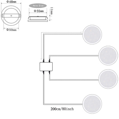 RV Interior Lights AIBOO Super Slim LED Ceiling Lights DC12V 2W 200LM Full Aluminum RV Recessed Lighting for Camper Van Motorhome Sailboat Houseboat 2700K Warm White(4 Pack) - Image 4