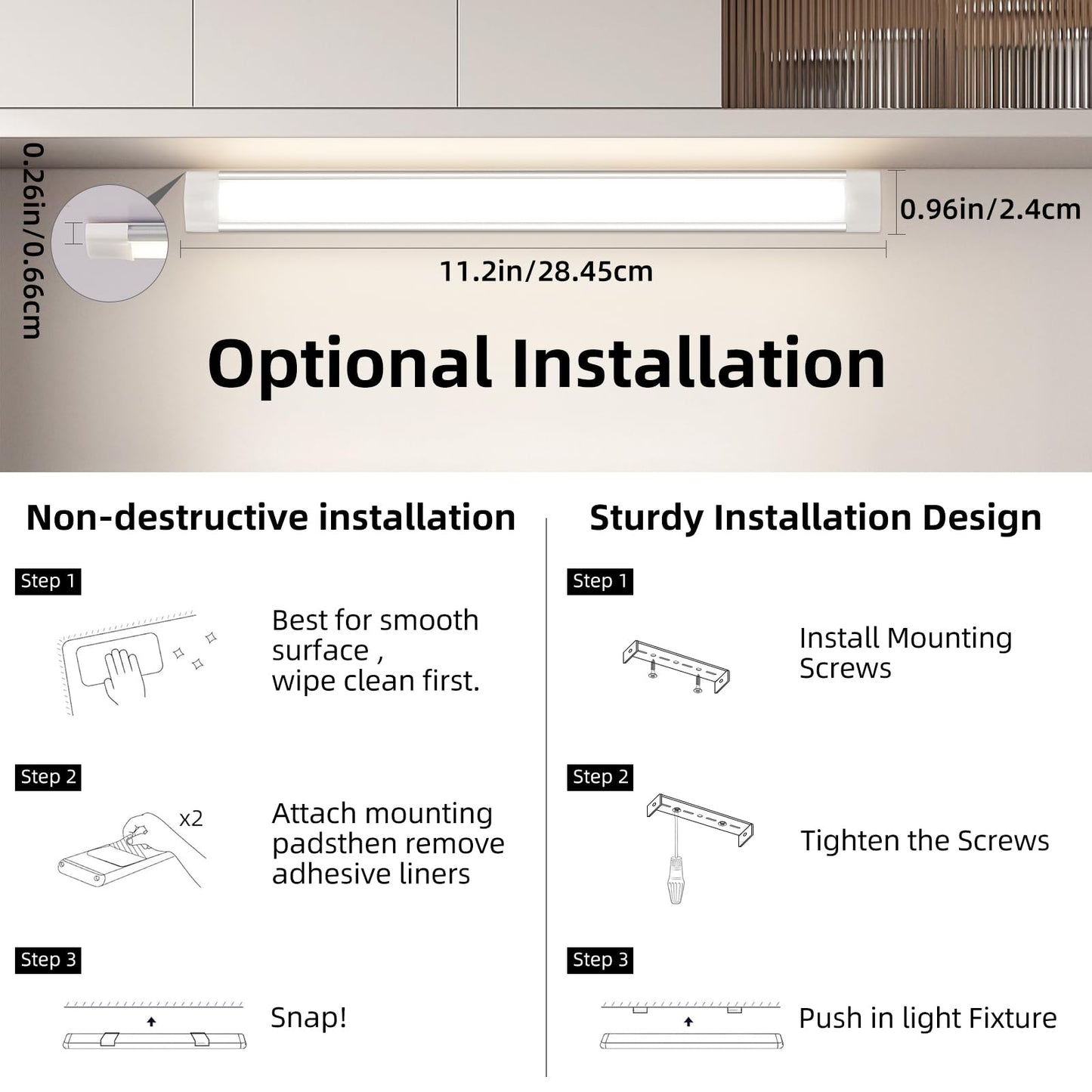 LED Under Cabinet Kitchen Lights for Motion Sensor Light,Dimmable 4000K Under Cupboard Light,Under Counter Light with Automatic Shut Off Timer (Natural White) [Energy Class E] - Image 3