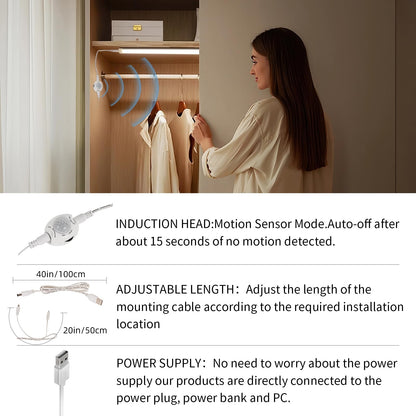 LED Under Cabinet Kitchen Lights for Motion Sensor Light,Dimmable 4000K Under Cupboard Light,Under Counter Light with Automatic Shut Off Timer (Natural White) [Energy Class E] - Image 4