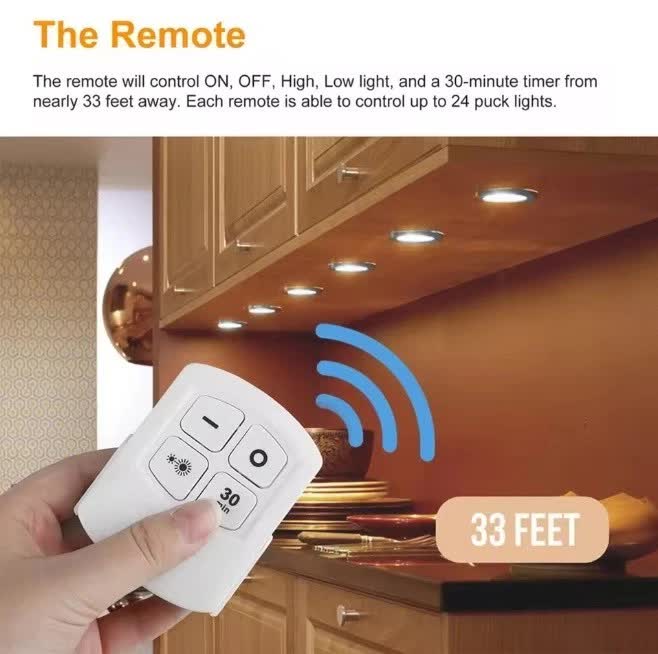 6 LED Light Set with Remote - Warm White for Cabinets & Displays - Image 3
