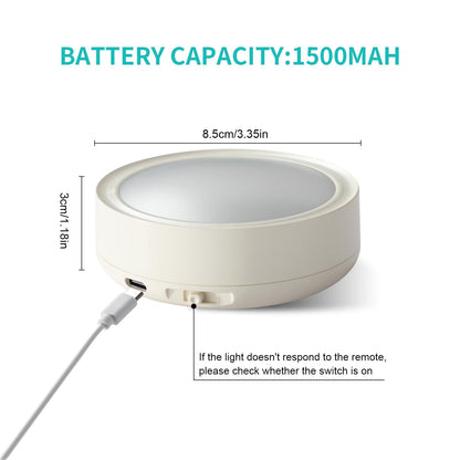 Pack of 6 Under-Unit Lights Kitchen LED Cabinet Lighting Wireless with Remote Control Cabinet Lighting Rechargeable Battery Dimmable Under Cabinet Light for Showcases, Wine Cabinet - Image 6
