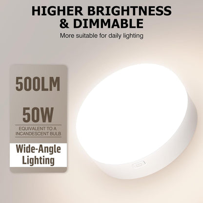 Battery Operated Light Bulbs, 5000mAh Rechargeable Light Bulb Set of 2 with Remote, 3 Colors 10 Levels Dimmable Fabric Wireless Sconces Light Bulb with Timer for Bedroom Living Room - Image 2